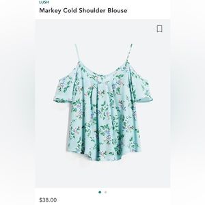Lush Stitchfix off the shoulder blue blouse size medium